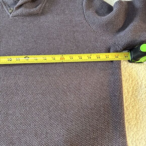 Joseph Abboud Purple Fisherman's Cowl Neck Sweater L Mens Elbow Patches - Picture 6 of 9